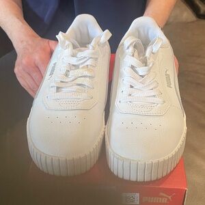 Puma White Low-Top Platform Sneakers